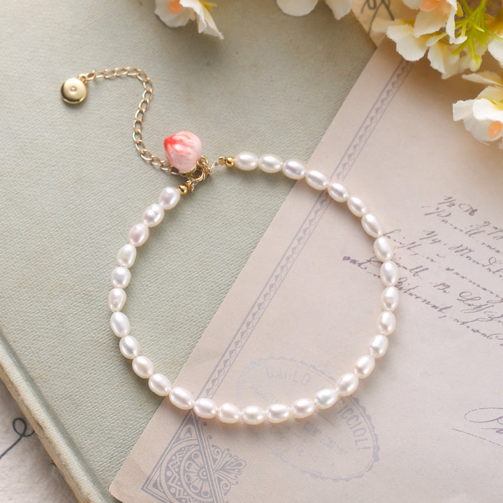 Peach Pearl Anklet