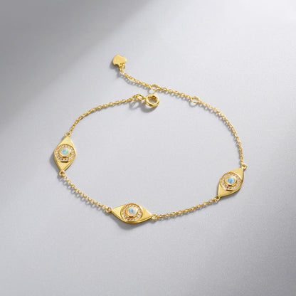 Opal Evil Eye Station Necklace