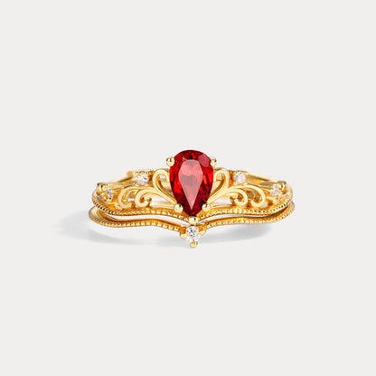Garnet Crown Ring