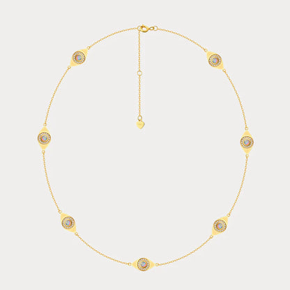 Opal Evil Eye Station Necklace