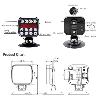 🏆Flash Sale⚡ 50K+ SOLD! Almost Gone💥Wireless Trailer Lights