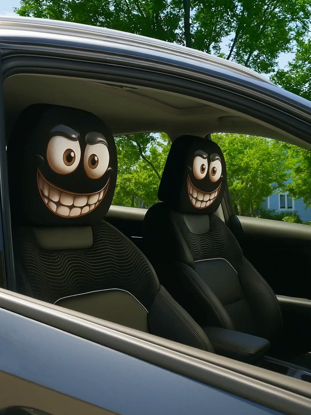 😆Funny Cartoon Car Headrest Covers🚗