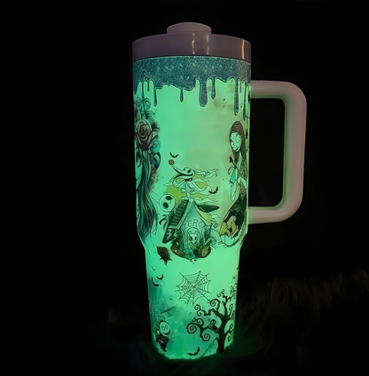 🎁 The Ultimate Halloween Gift: Sally x Jack Skellington 40oz Tumbler 💀✨