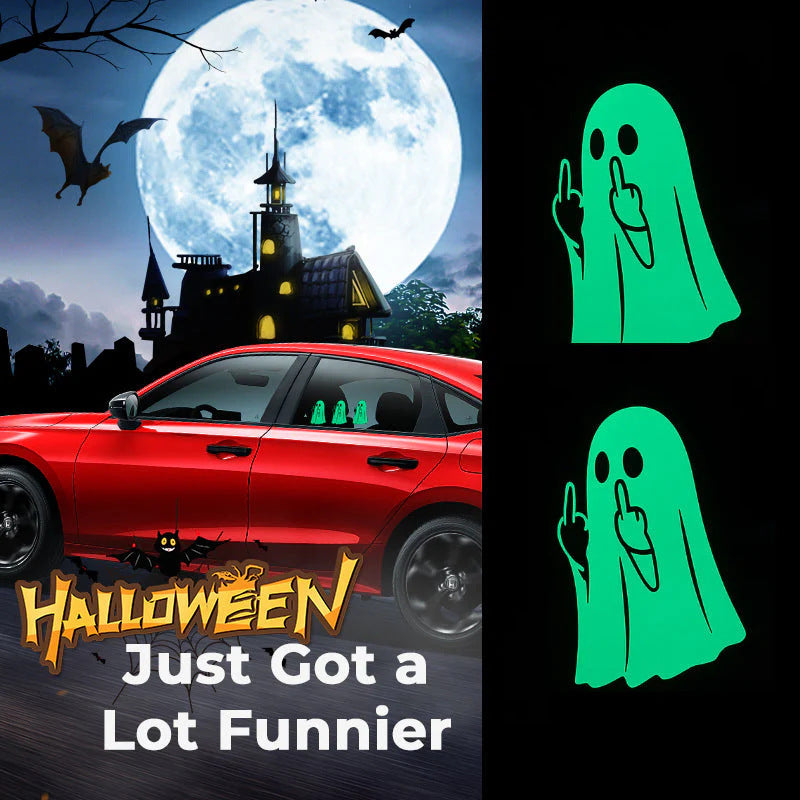 🎃Glowing Ghost Middle Finger Sticker👻