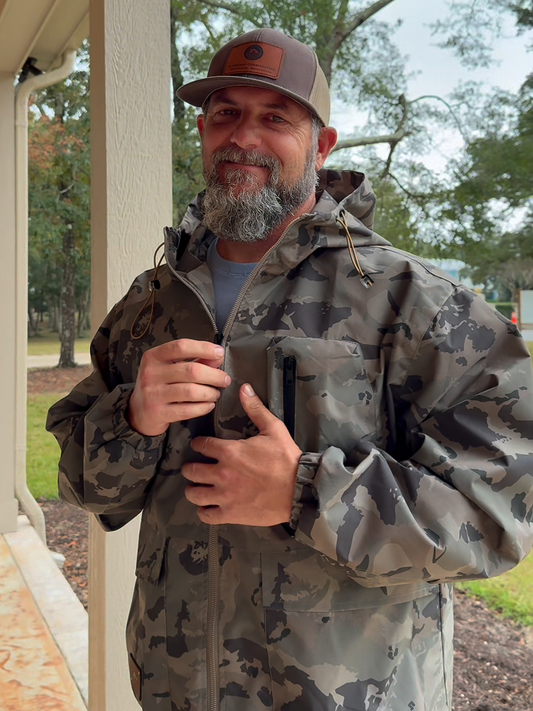 Camouflage raincoat jacket fishing gear