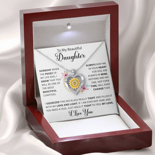 🔥Last Day 51% OFF🔥To My Daughter- Sunflower Heart Necklace