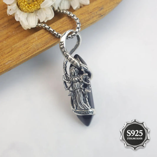 🔥Last 3 Days: 66% OFF🔥Hecate Obsidian Necklace – 925 Sterling Silver Witchcraft Amulet