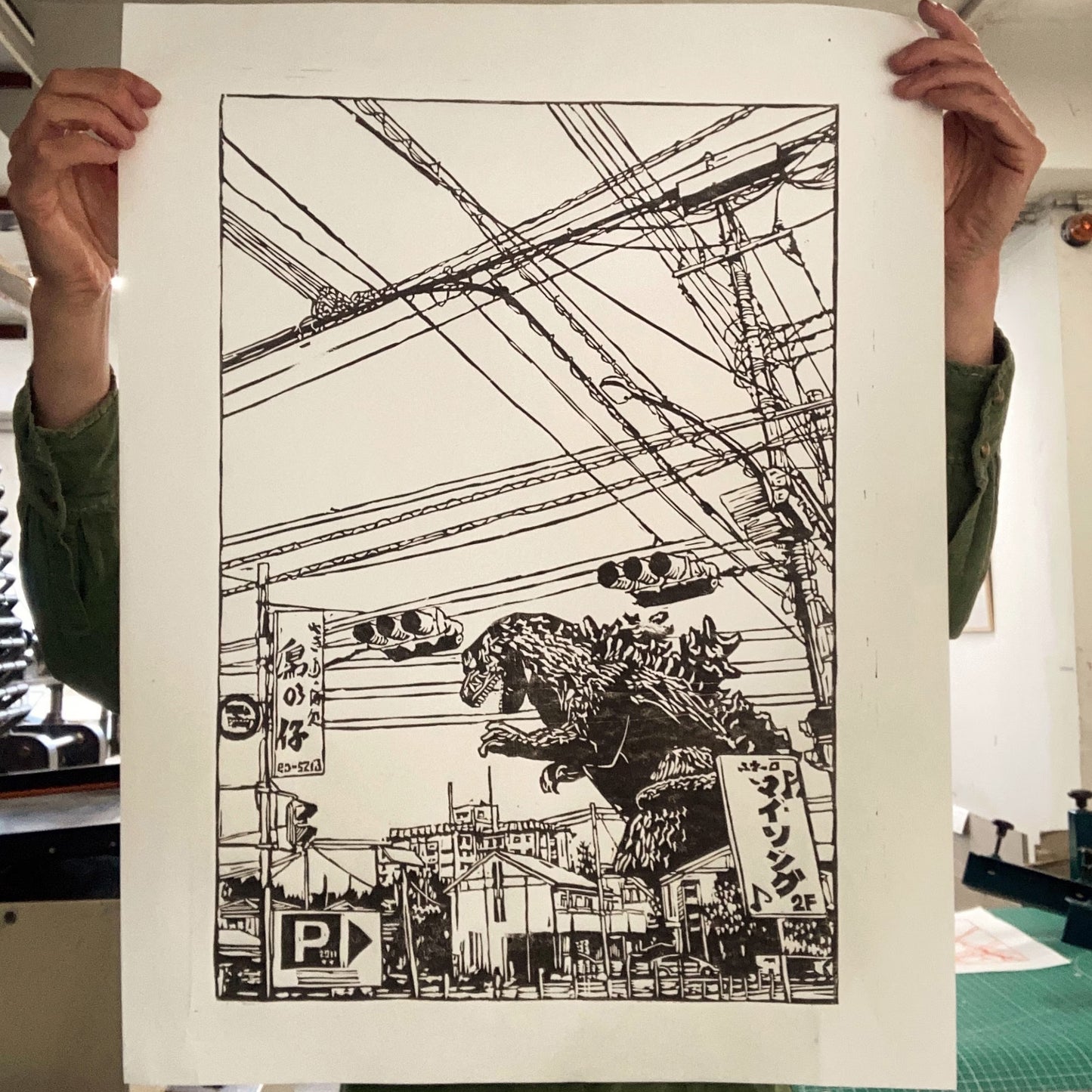 💥Last day 50% OFF💥Handgemaakte Godzilla Poster