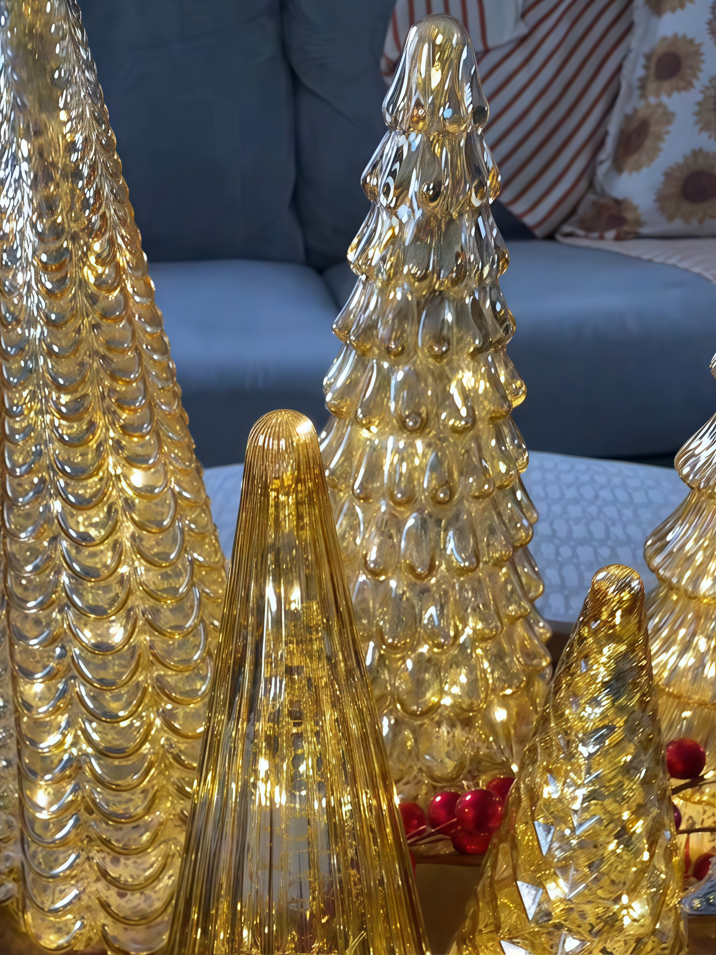 🎄Set of 5 IlluminatedMercury Glass Trees🎄