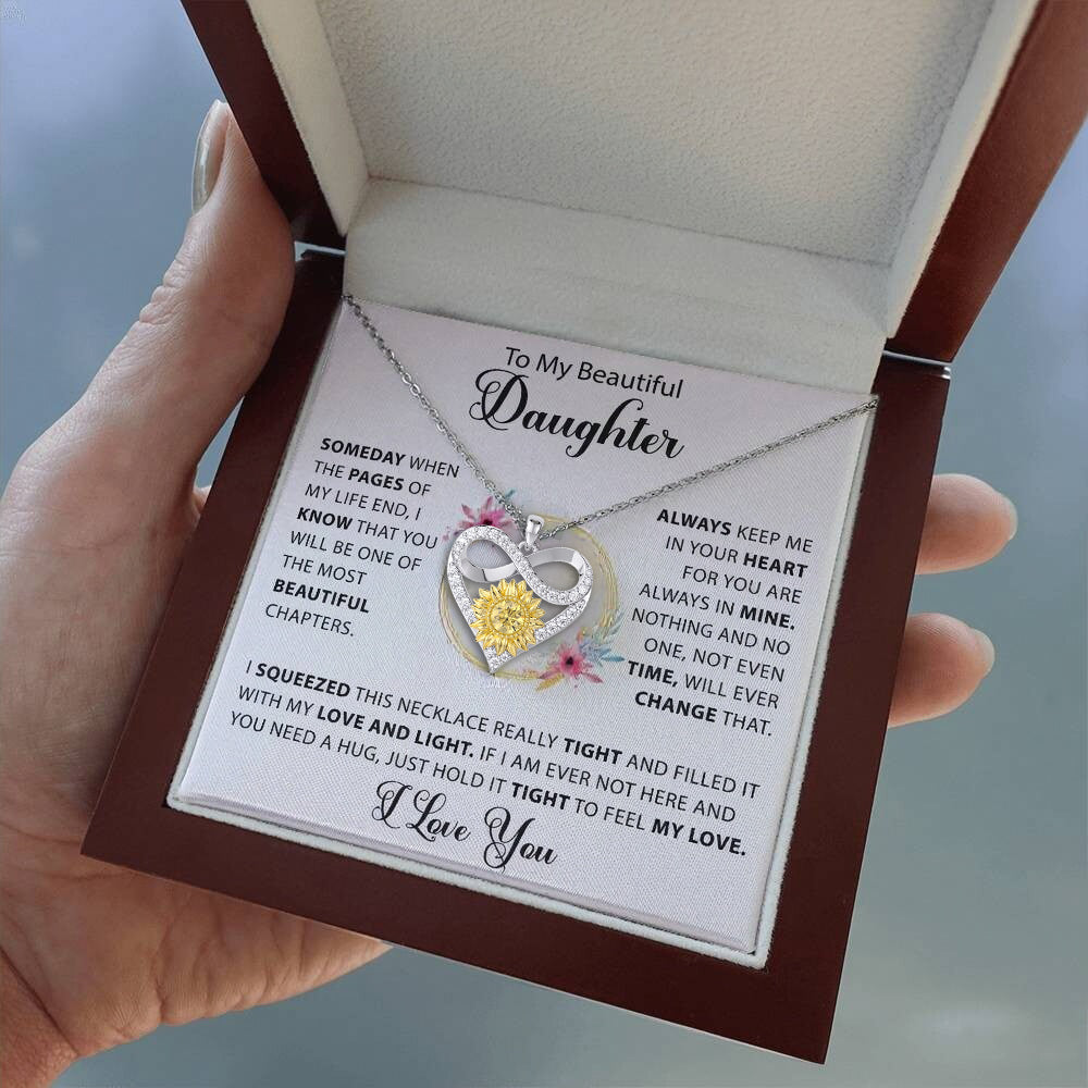 🔥Last Day 51% OFF🔥To My Daughter- Sunflower Heart Necklace