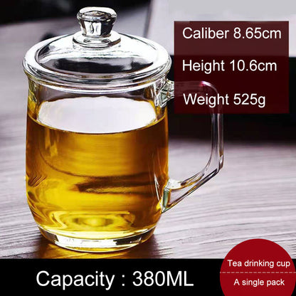 💥Last day 40% OFF💥Crystal Glass With Cup Lip With Tea Strainer 360ml 380ml