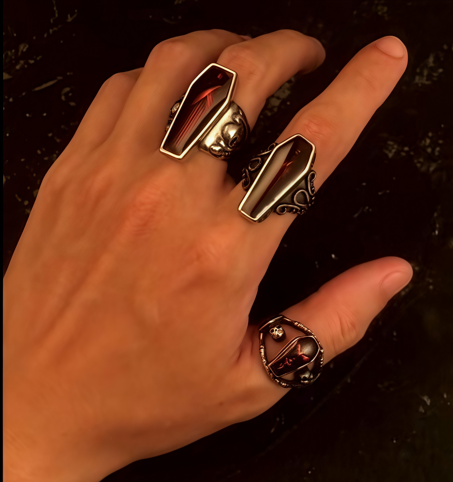 🔥Last 3 Days 55%OFF🔥Halloween Gothic Skull Ring☠️