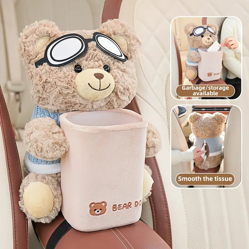 Spectacled Bear Storage Bucket & Car tissue box trash can
