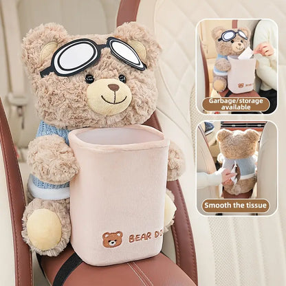 Spectacled Bear Storage Bucket & Car tissue box trash can