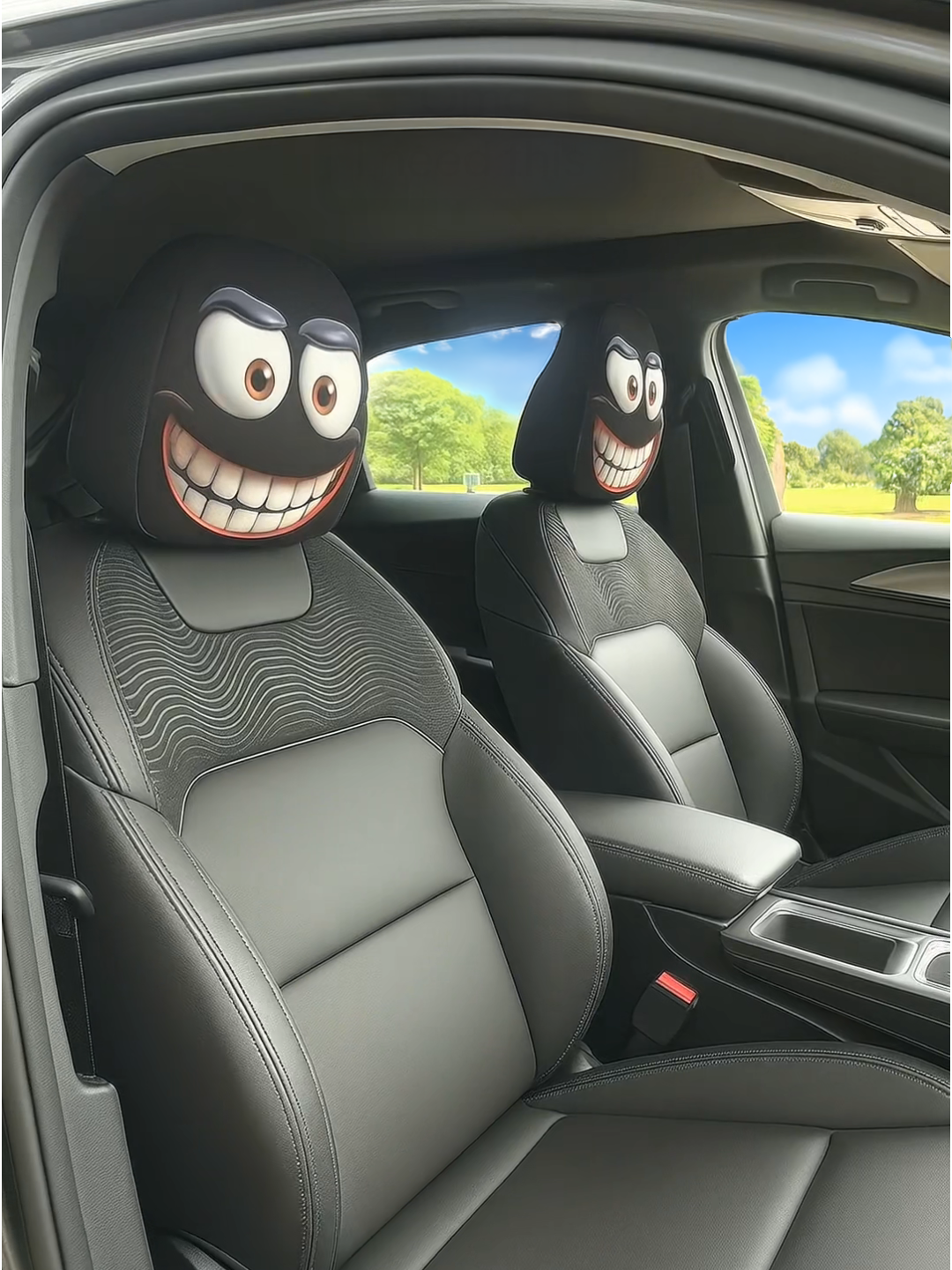 😆Funny Cartoon Car Headrest Covers🚗