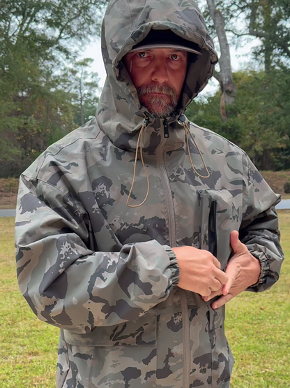 Camouflage raincoat jacket fishing gear