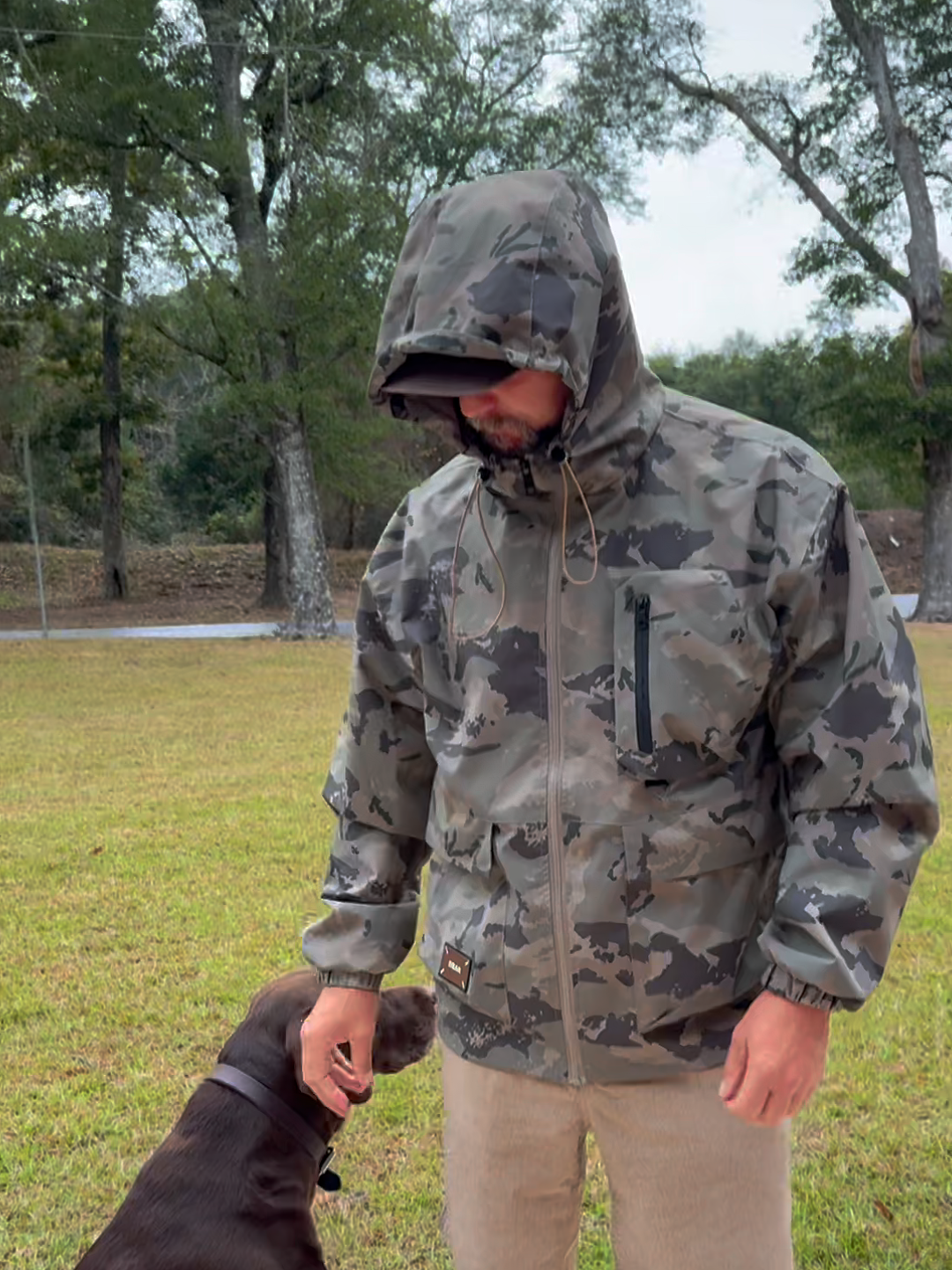 Camouflage raincoat jacket fishing gear