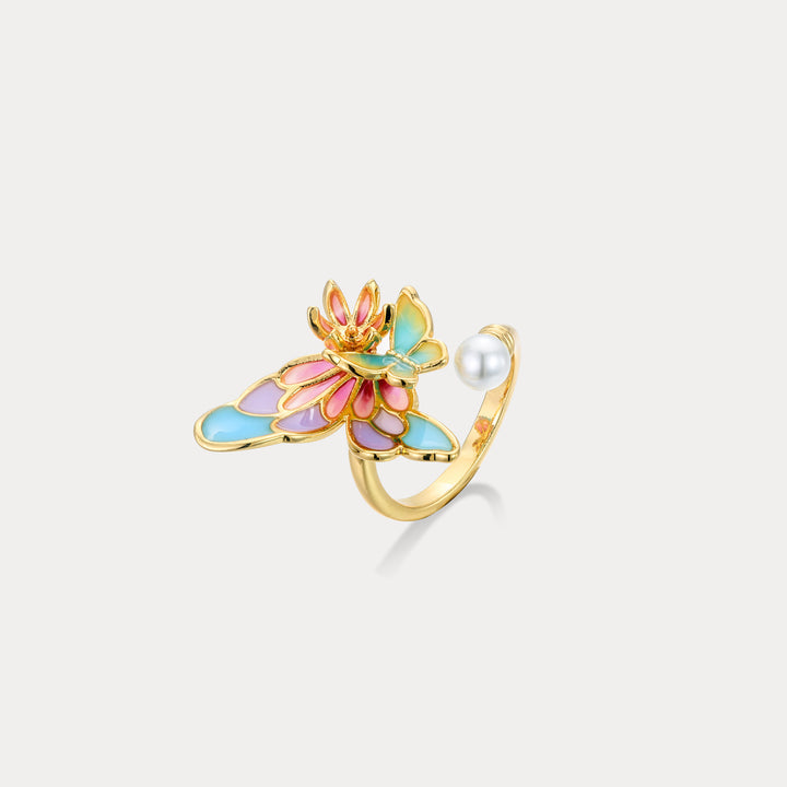 Enamel Butterfly Ring