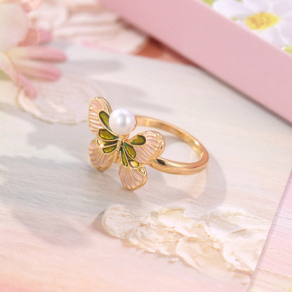 Enamel Butterfly Ring
