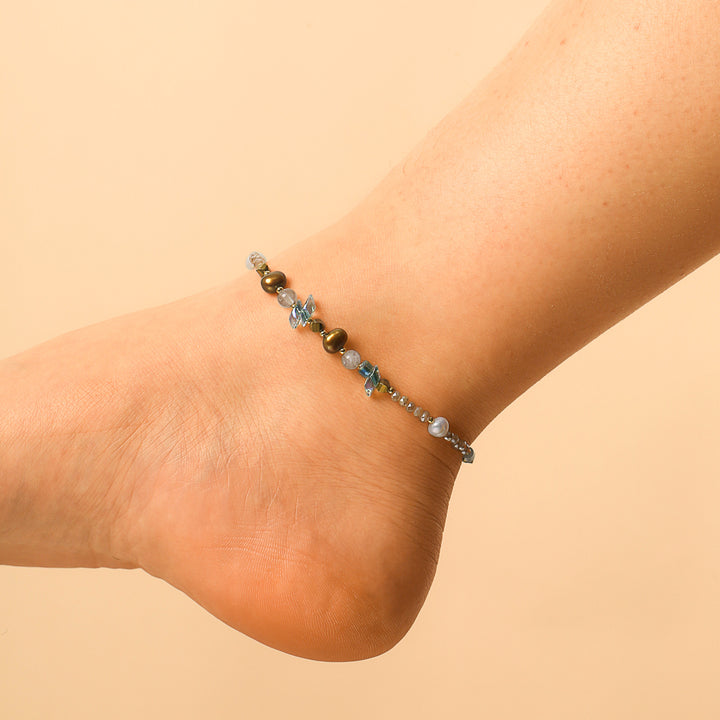 Dainty Stone Beaded Anklet