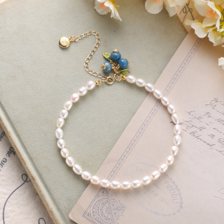 Blueberry Pearl Anklet