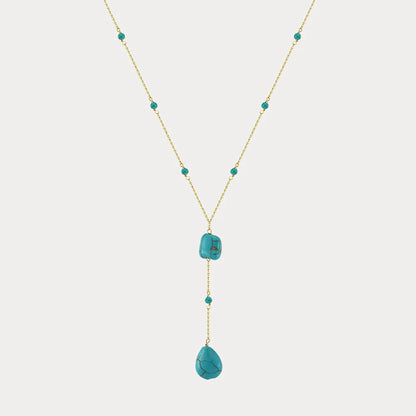 Turquoise Cascade Y Necklace