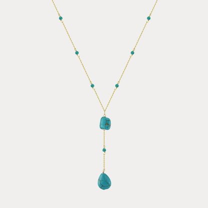 Turquoise Cascade Y Necklace