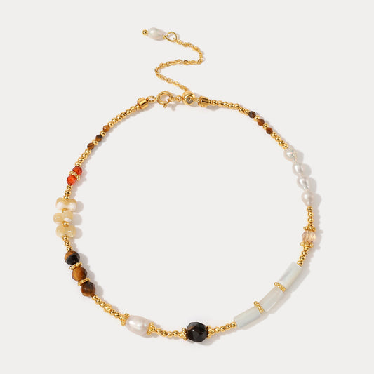 Dainty Stone Beaded Anklet