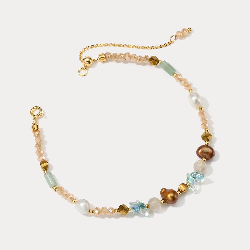 Dainty Stone Beaded Anklet