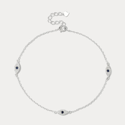 Silver Evil Eye Anklet