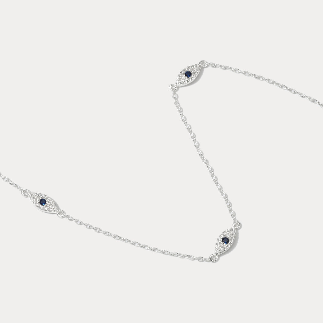 Silver Evil Eye Anklet
