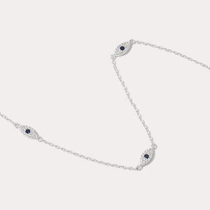 Silver Evil Eye Anklet