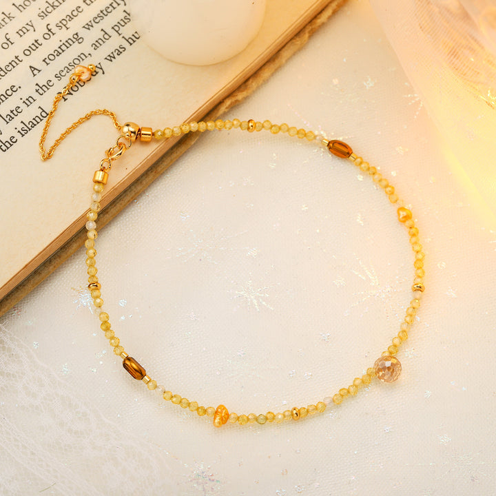 Lemon Beaded Anklet