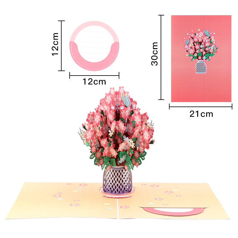 💥Valentine's Day Limited Edition💥Cherry blossom bouquet foldable card🌸✉️