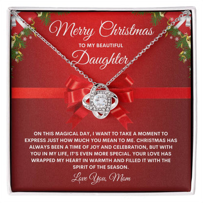 Mom To Daughter Necklace  (Love Knot)
