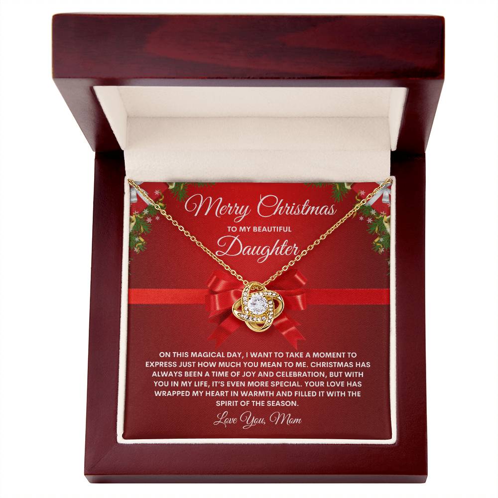 Mom To Daughter Necklace  (Love Knot)