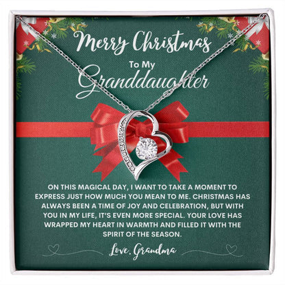 Grandma To Granddaughter Necklace  (Heart Pendant)