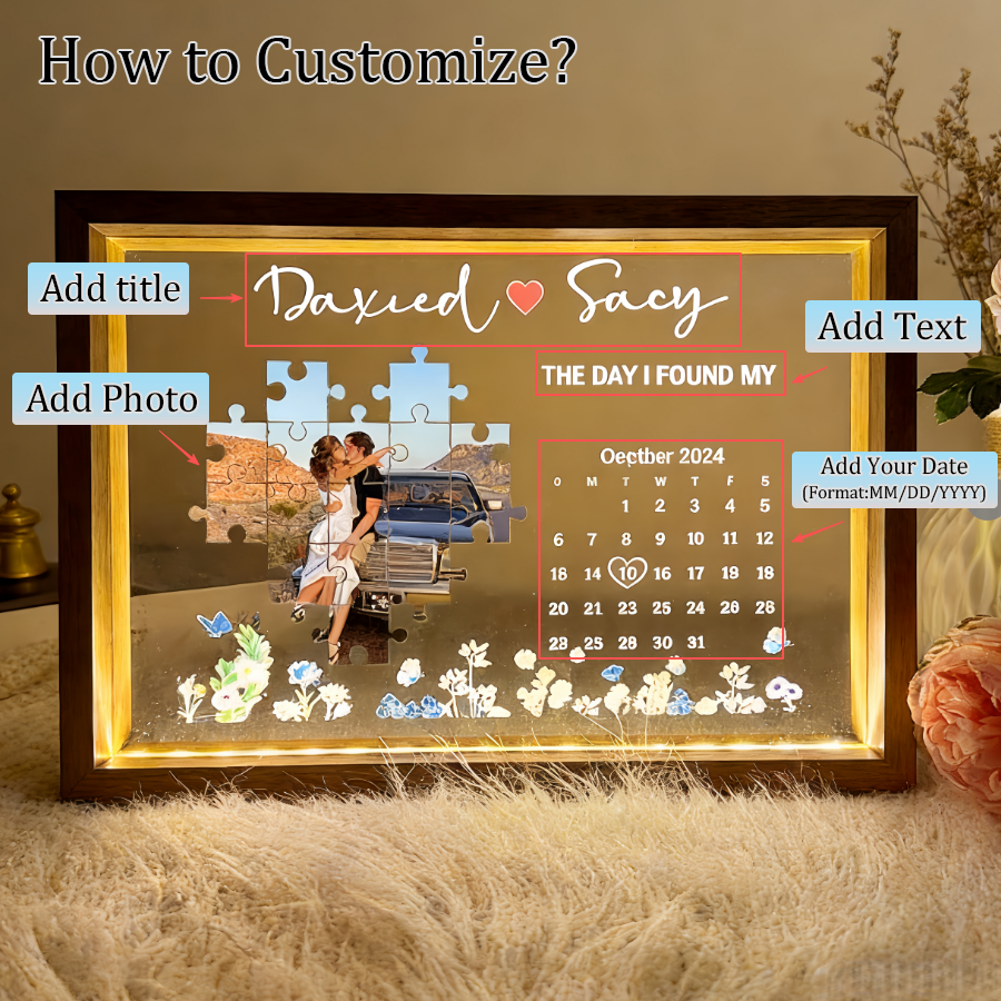 💥Valentine's Day Limited Edition💥The Day I Found My Missing Piece Light Frame Personalized Gift