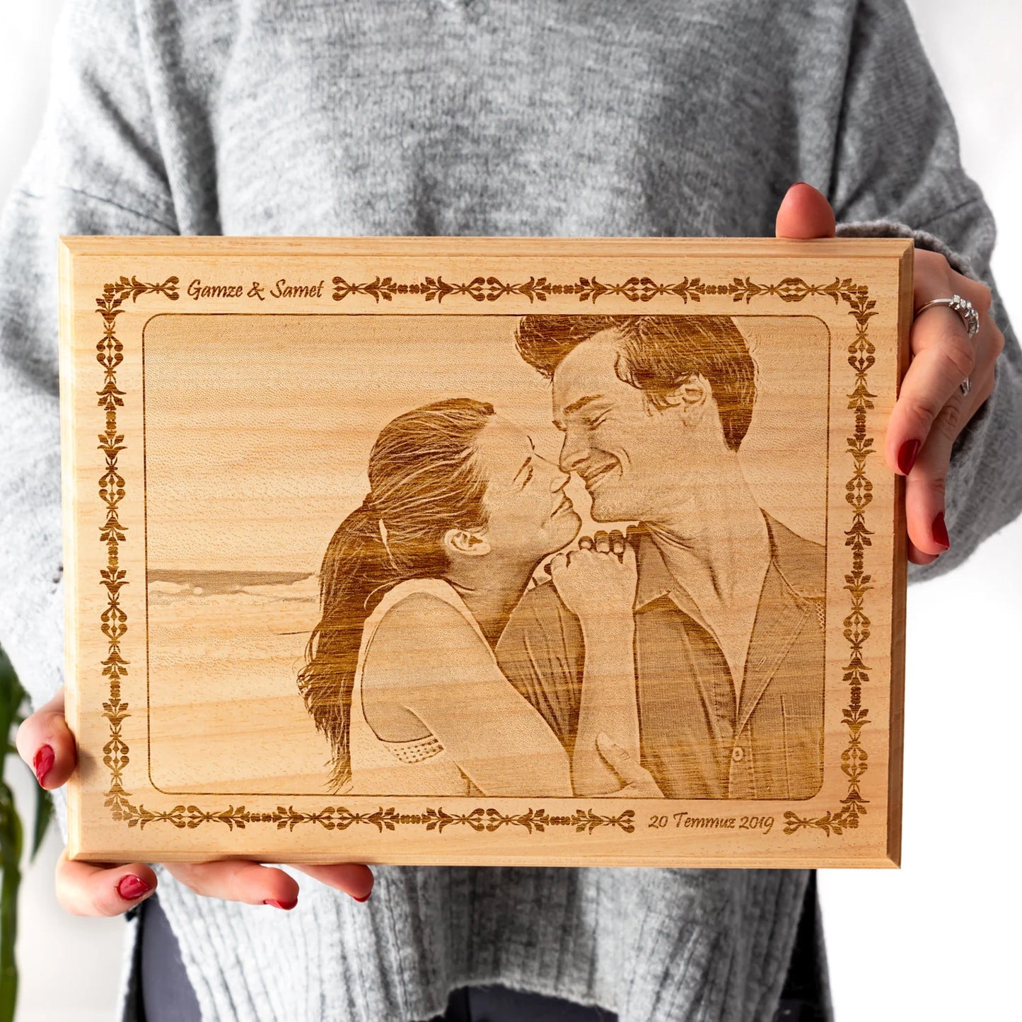 💝Gift For Your Lover💝-Custom Engraved Wood Photo