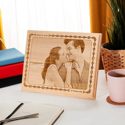 💝Gift For Your Lover💝-Custom Engraved Wood Photo