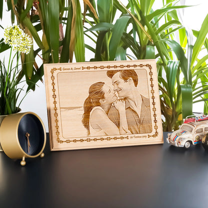💝Gift For Your Lover💝-Custom Engraved Wood Photo