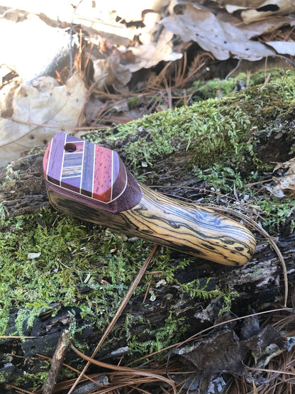 4" long Laminated Top Wooden Smoking Pipe