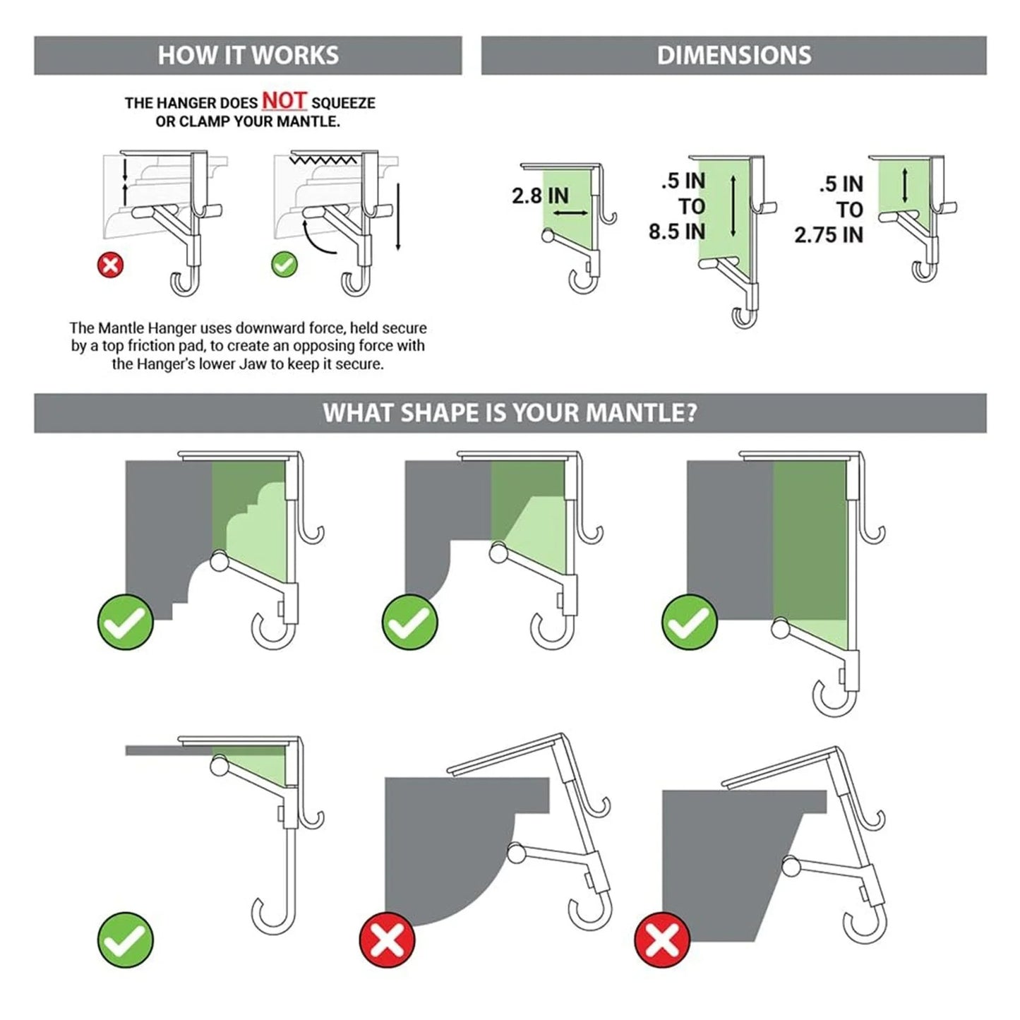 💐Home Fireplace Stocking and Garland Hanger💐